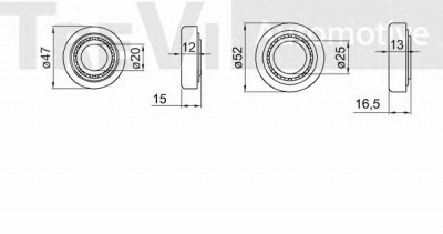 TREVI AUTOMOTIVE wb1828 -  Комплект подшипника ступицы колеса